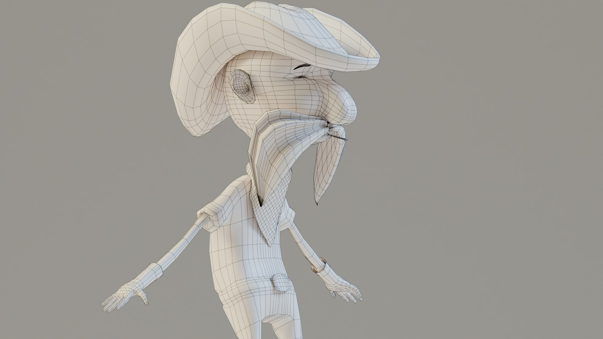 3D Old Western Cowboy - Rigged  Game-Ready Low Poly model https://p.turbosquid.com/ts-thumb/Br/sOS7Dc/Et/wireframe5/png/1745264281/1920x1080/fit_q87/e245b59a5faaa55b785e91e7f0570d704d3df280/wireframe5.jpg