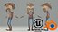 Vieux cow-boy occidental - Jeu truqué Low Poly prêt