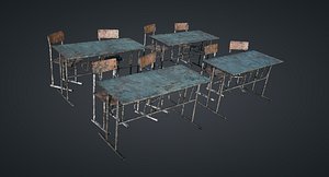 ready classroom chairs new 3D model