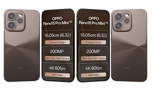 3D OPPO Reno15 Pro Mini 5G Brown