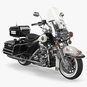 3D model Classic Police Patrol Motorcycle USA