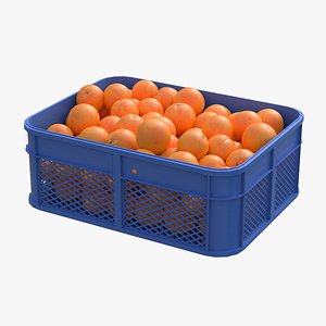 3D Orange Plastic Crate