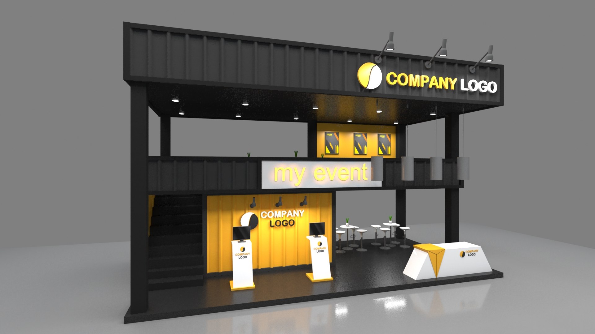 3D Model Booth 5x10 - TurboSquid 1769620