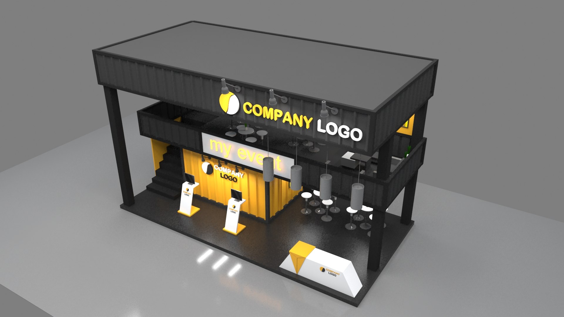 3D Model Booth 5x10 - TurboSquid 1769620