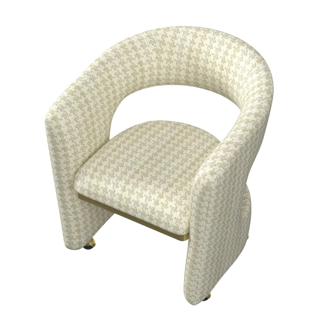 Sarrono Curved Neutral Swivel Desk Chair PBR 3D - TurboSquid 2160450