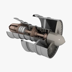 3d model jet turbine