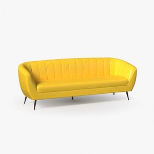 glossy yellow sofa 3D model