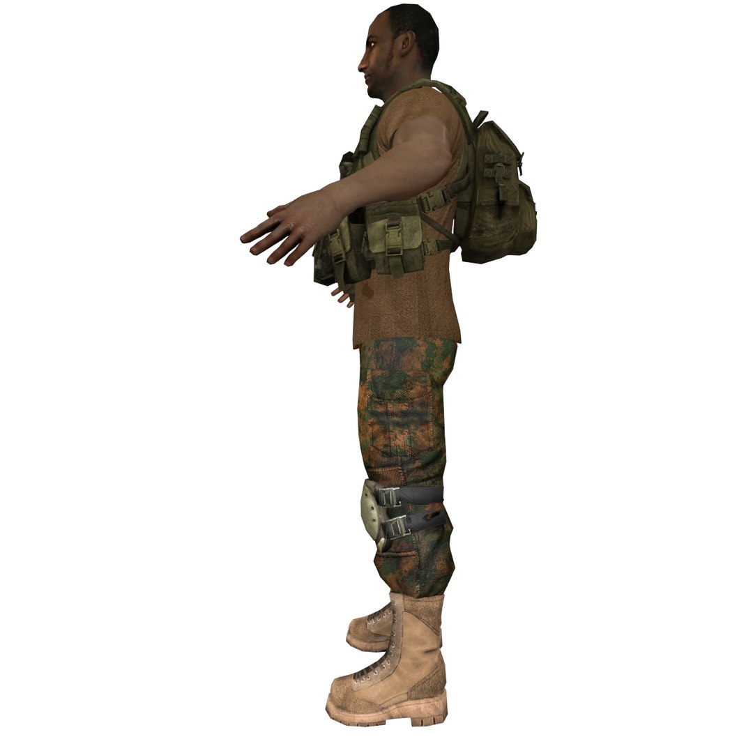 mercenary rigged soldier 3d model