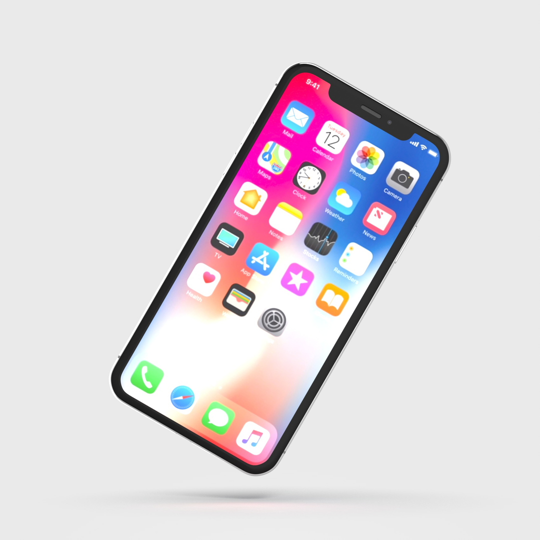 Apple iphone x silver 3D - TurboSquid 1204932