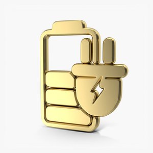 Battery Charging Symbol Gold 3D model