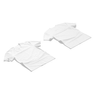 3D Flat Lay T-shirt front and back - wrinkled fabric tee-shirt