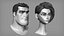 Male and female cartoon characters base mesh