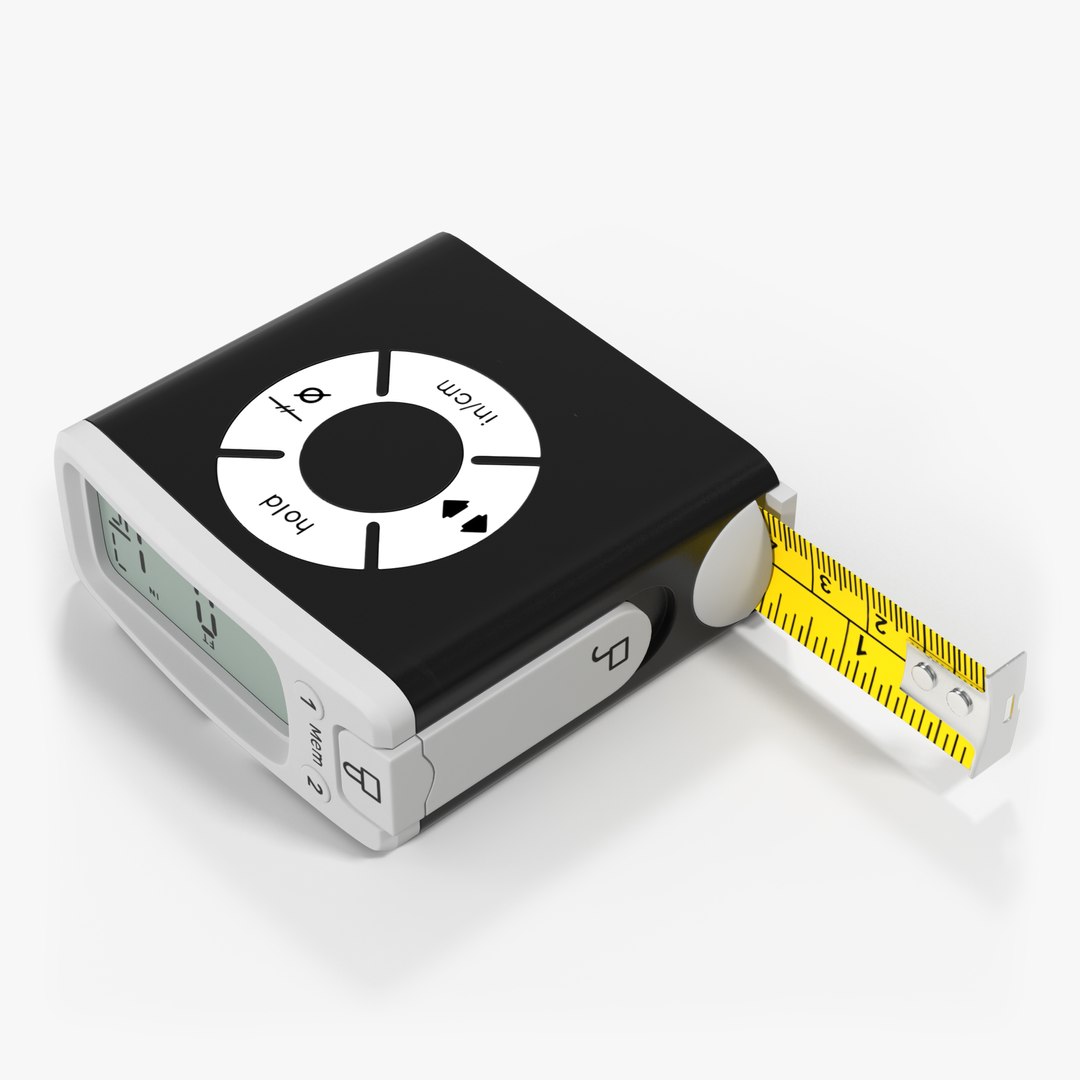 Digital Tape Measure Black 3D Model 3D model preview