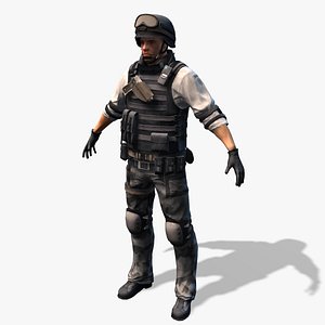 Real-Time SWAT Soldier CAT Rigged