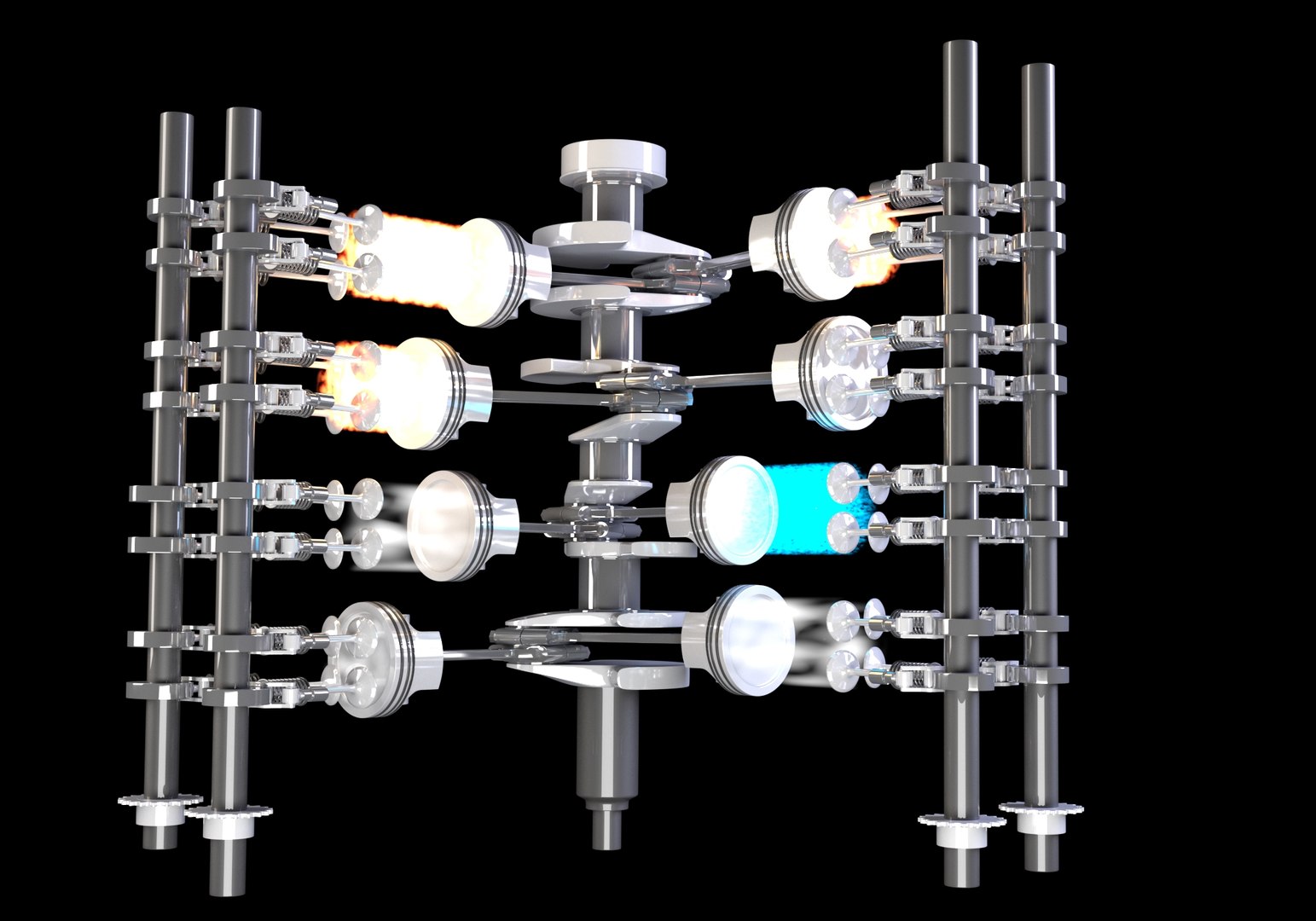 3D V8 Engine Gasoline Ignition - TurboSquid 1329854