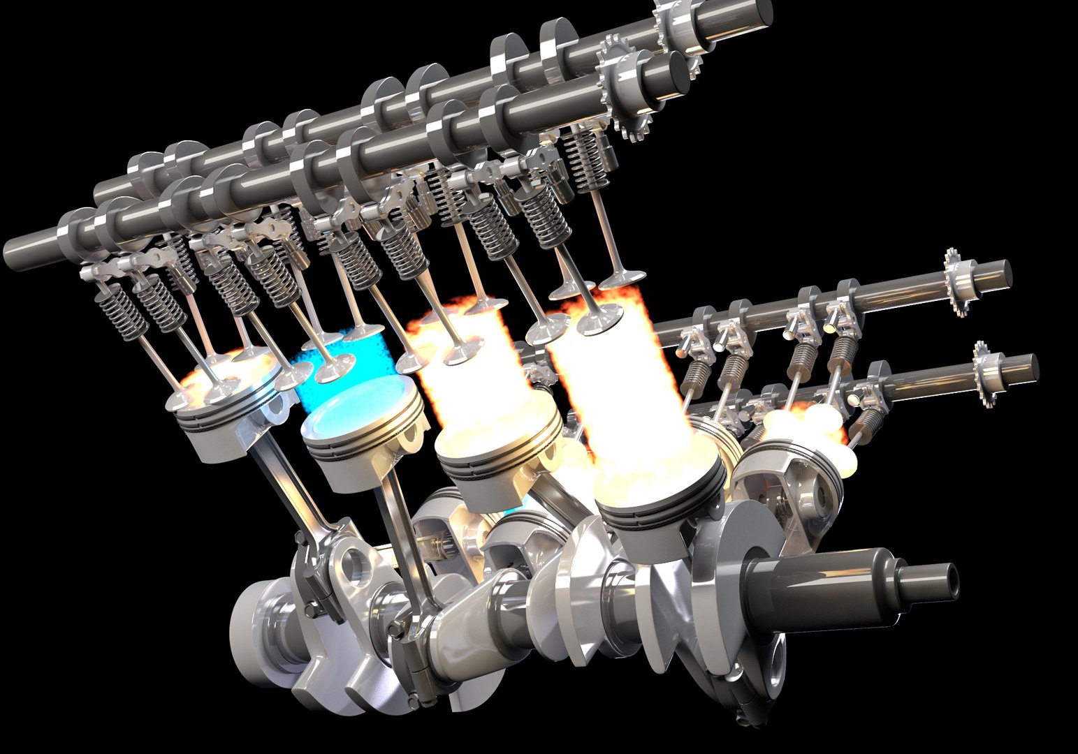 V6 Engine with Gasoline Ignition - 3D Model by 3D Horse