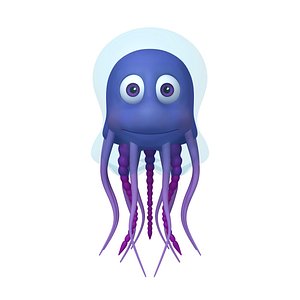 3D jellyfish cartoon
