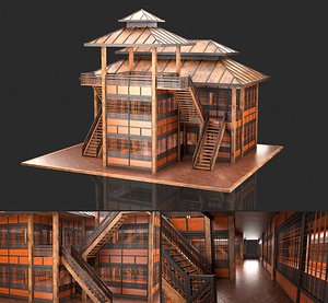 Medieval Fantasy House 12 with interior and exterior 3D model