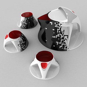 3d model tea set
