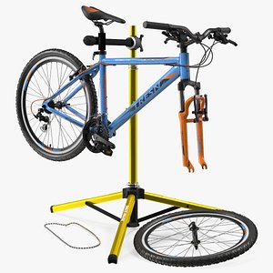 Mountain Bike Repair Stand with Parts model