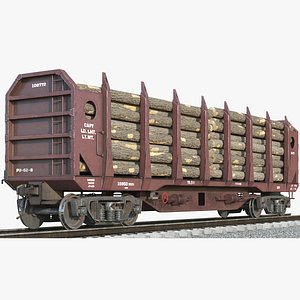 3D logging wagon firewood