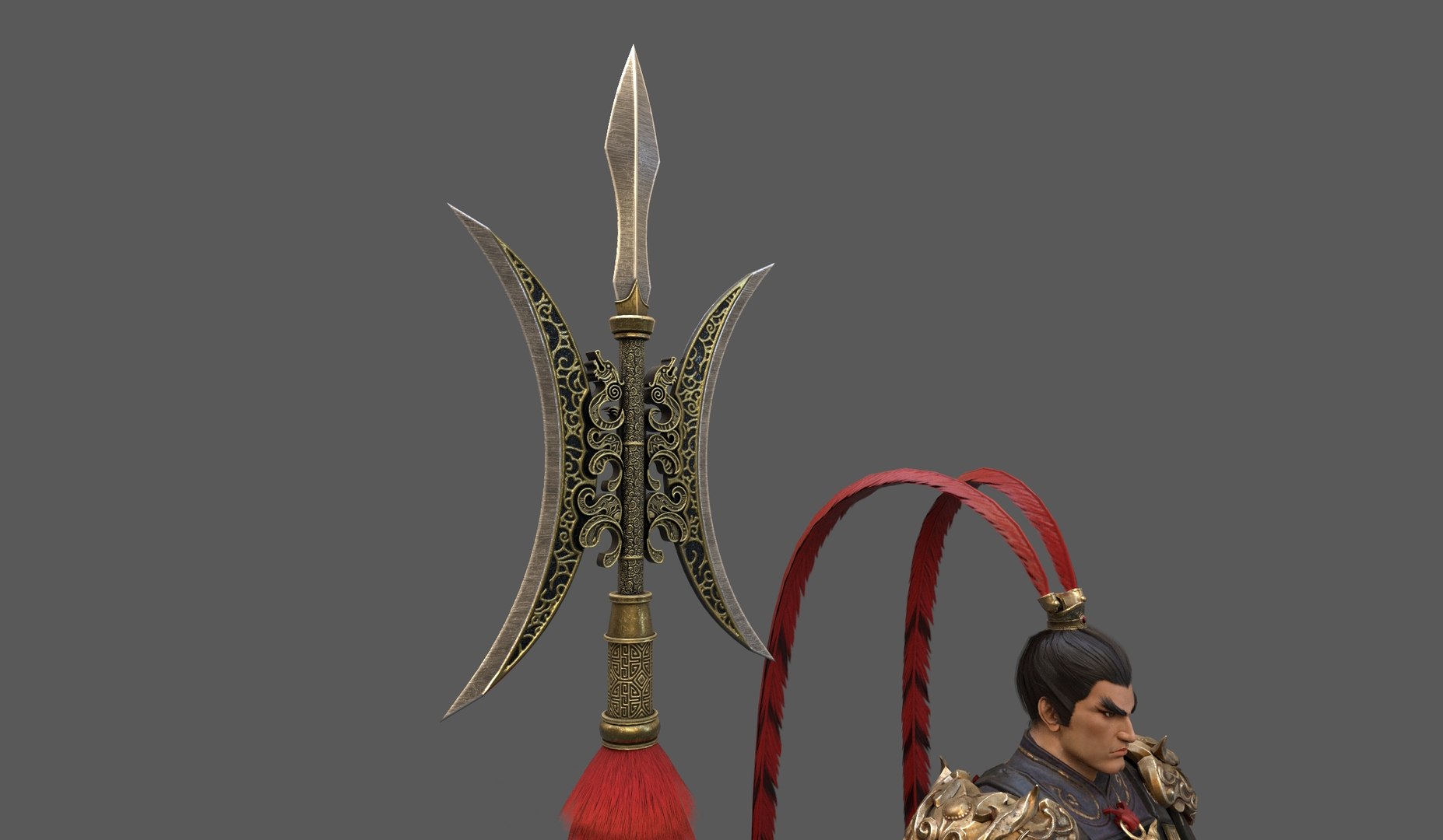 Lu Bu of The Three Kingdoms 3D https://p.turbosquid.com/ts-thumb/Bt/FDCuA9/Qr/202565145532/jpg/1749108519/1920x1080/fit_q87/e701db0bb0d2ac0c9314af6005792a1b36e369c7/202565145532.jpg