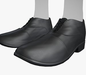 Black Leather Shoes Style 2 3D