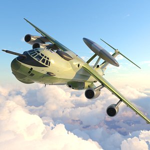 Tactical Surveillance Aircraft Green Rigged 3D model