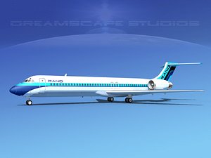 md-87 md-80s jet 3d obj