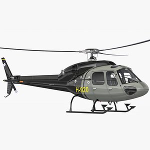 3D Private Helicopter Eurocopter AS355E Rigged for Maya