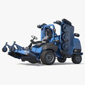 3D Large Area Lawn Mower Folded Configuration Blue model