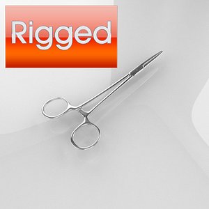 3d model medical scissors rigged
