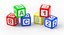 alphabet blocks b c 3D model