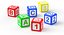 alphabet blocks b c 3D model
