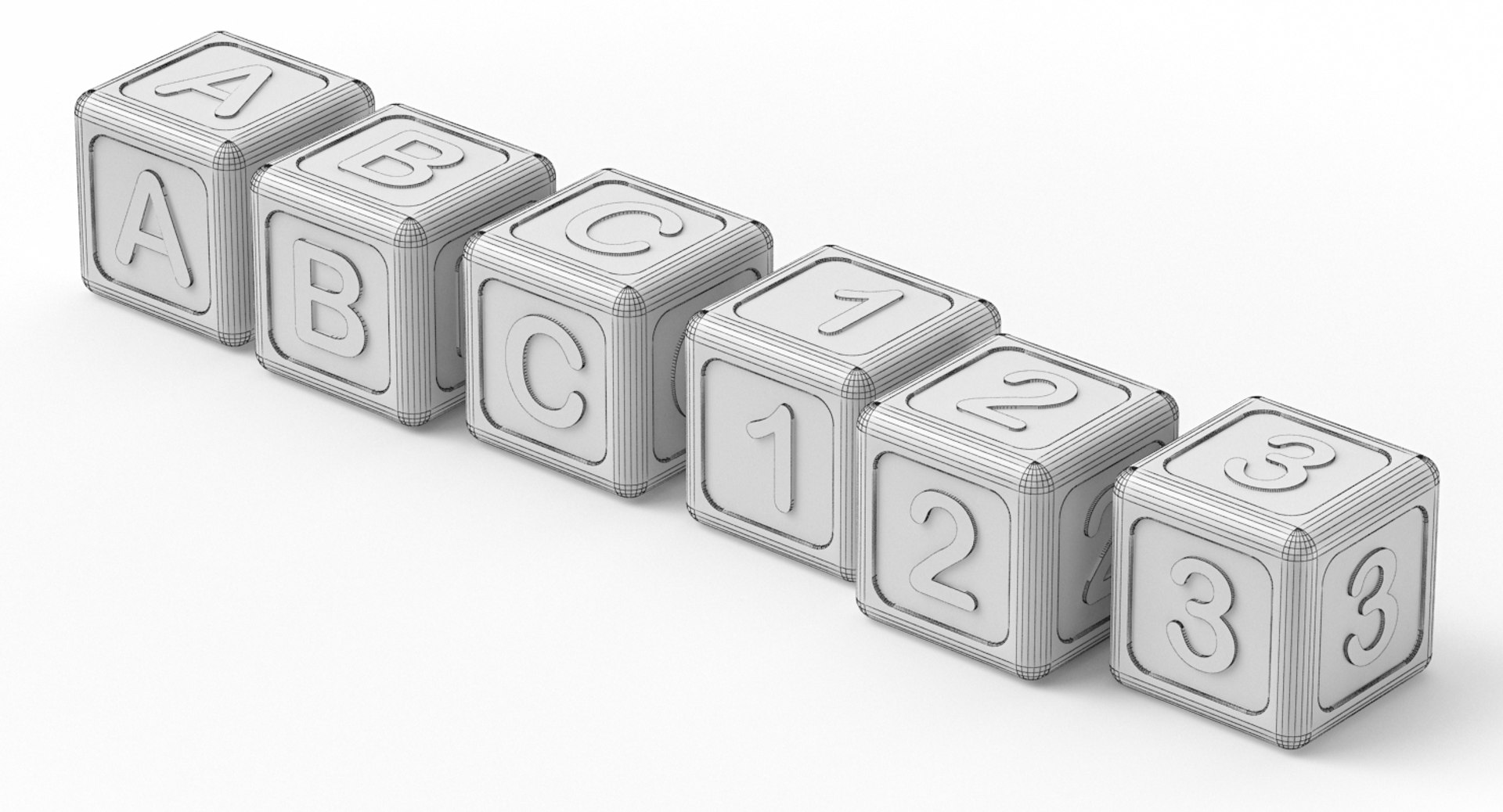 Alphabet blocks b c 3D model - TurboSquid 1292497