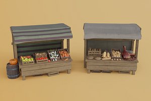 Medieval Market Food 3D model