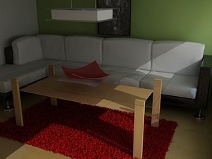 3ds max living scene sofa