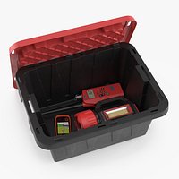Red Survival Gear Box Radio GPS Flashlight
