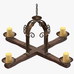 candle chandelier 01 3d model