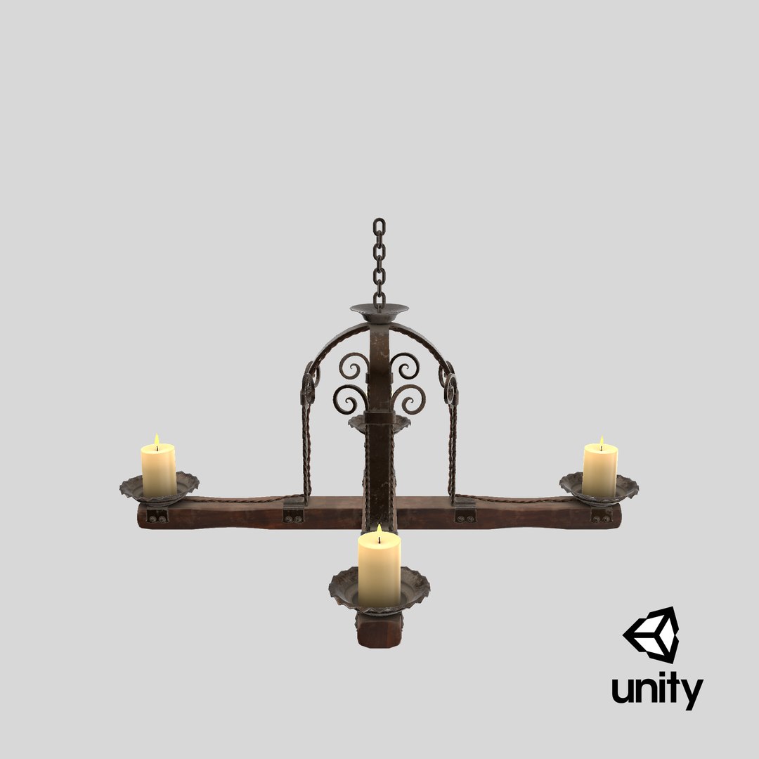 Candle Chandelier 01 3d Model