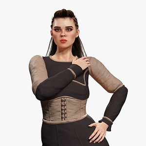 Medieval-Inspired Stylized Female Character viking Fantasy Medieval