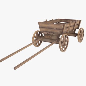 3D Wooden Cart