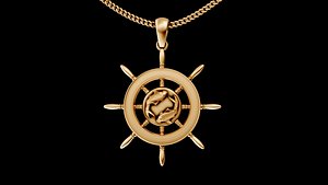wheel fish pendant