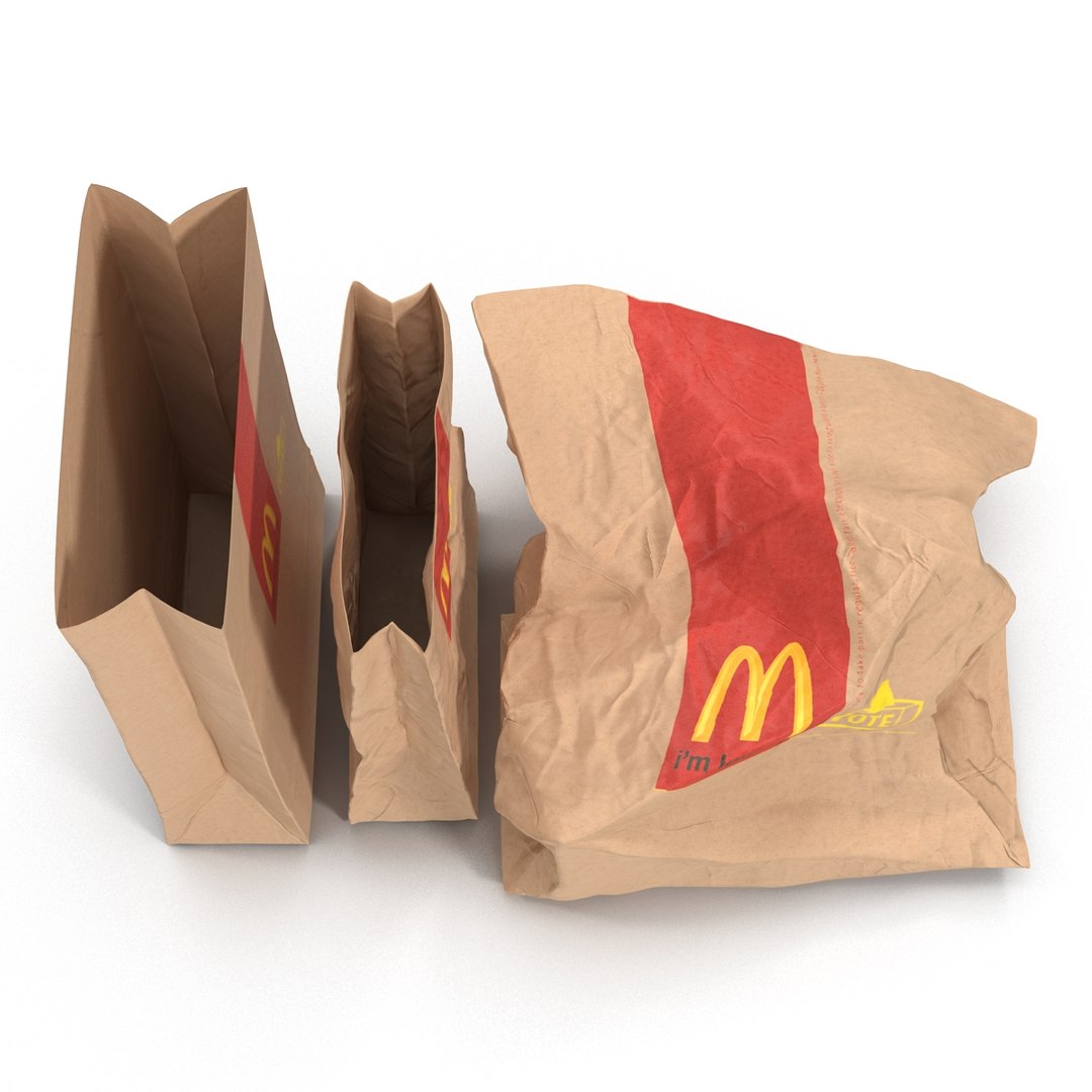 fast food paper bags 3d max