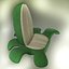 A soft chair in a floral style with petals