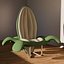A soft chair in a floral style with petals