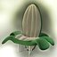 A soft chair in a floral style with petals