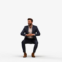 00276Olivier010 - Adult Caucasian man waiting in office wearing autumn or spring business attire