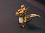 Dragón marrón de dibujos animados aparejado Low-poly modelo 3d