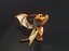 Dragón marrón de dibujos animados aparejado Low-poly modelo 3d